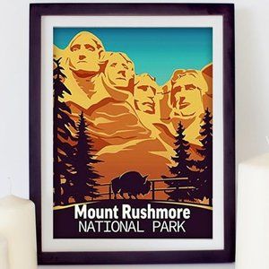 Munt Rushmore NATIONAL‎ PARK framed poster